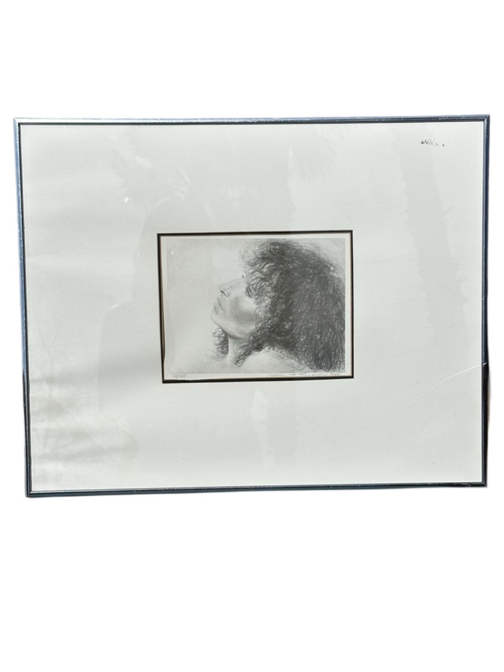 70’s Barbra Streisand Profile signed numbered Framed Black & White Limited 16x20